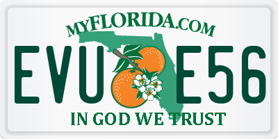 FL license plate EVUE56