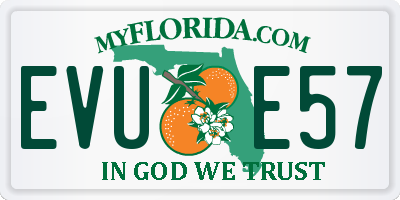 FL license plate EVUE57