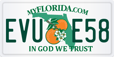 FL license plate EVUE58