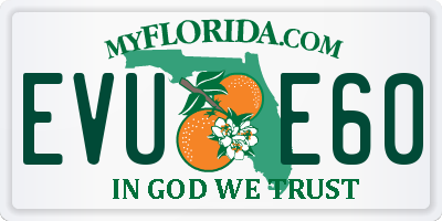 FL license plate EVUE60