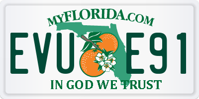 FL license plate EVUE91