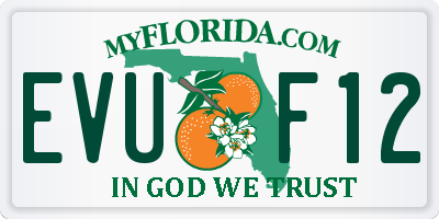 FL license plate EVUF12