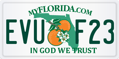 FL license plate EVUF23