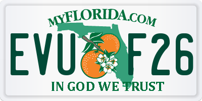 FL license plate EVUF26