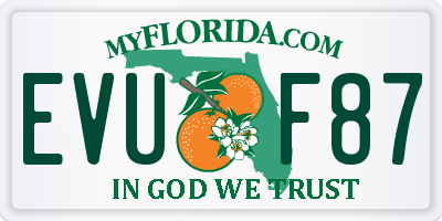 FL license plate EVUF87