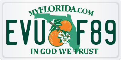 FL license plate EVUF89