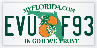 FL license plate EVUF93