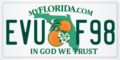 FL license plate EVUF98