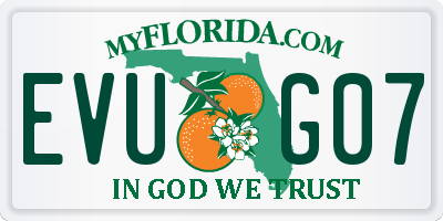FL license plate EVUG07