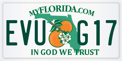 FL license plate EVUG17