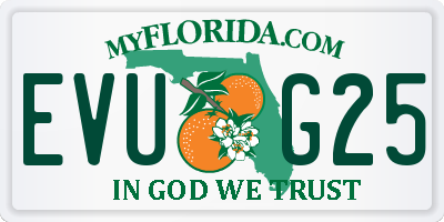 FL license plate EVUG25
