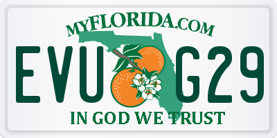 FL license plate EVUG29