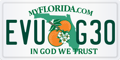 FL license plate EVUG30