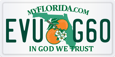 FL license plate EVUG60