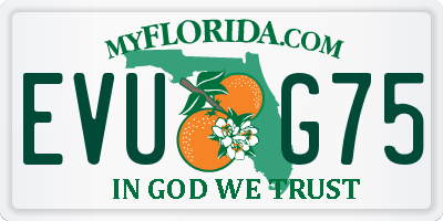 FL license plate EVUG75