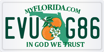 FL license plate EVUG86