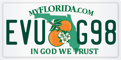 FL license plate EVUG98