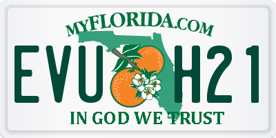 FL license plate EVUH21