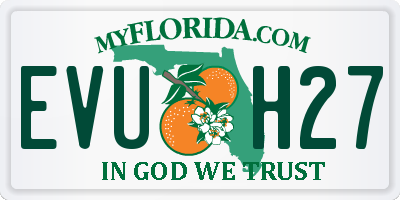 FL license plate EVUH27
