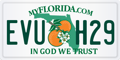 FL license plate EVUH29