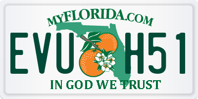 FL license plate EVUH51