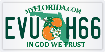 FL license plate EVUH66