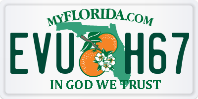 FL license plate EVUH67