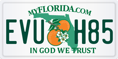 FL license plate EVUH85
