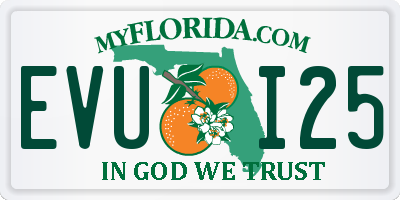 FL license plate EVUI25