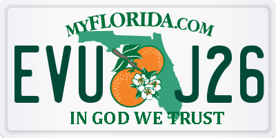FL license plate EVUJ26