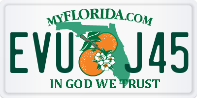 FL license plate EVUJ45