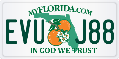 FL license plate EVUJ88