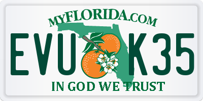 FL license plate EVUK35