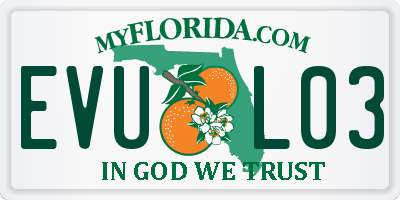 FL license plate EVUL03