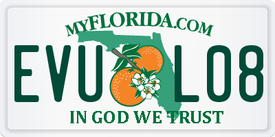 FL license plate EVUL08