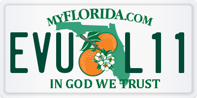 FL license plate EVUL11