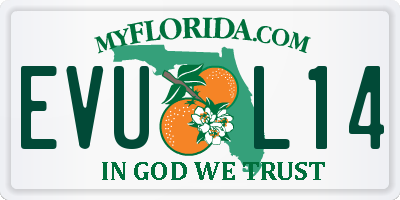FL license plate EVUL14