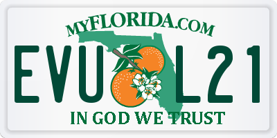 FL license plate EVUL21