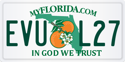 FL license plate EVUL27