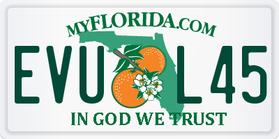 FL license plate EVUL45
