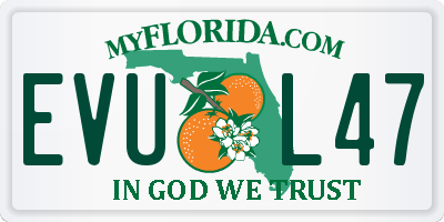 FL license plate EVUL47