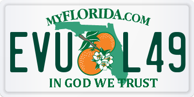FL license plate EVUL49