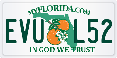 FL license plate EVUL52