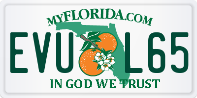 FL license plate EVUL65
