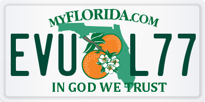 FL license plate EVUL77