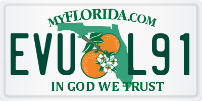 FL license plate EVUL91