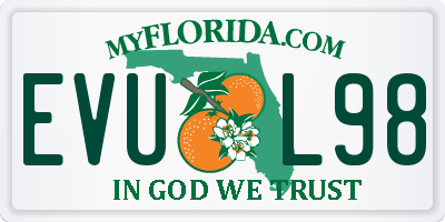 FL license plate EVUL98
