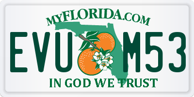 FL license plate EVUM53