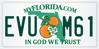 FL license plate EVUM61