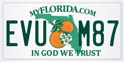 FL license plate EVUM87